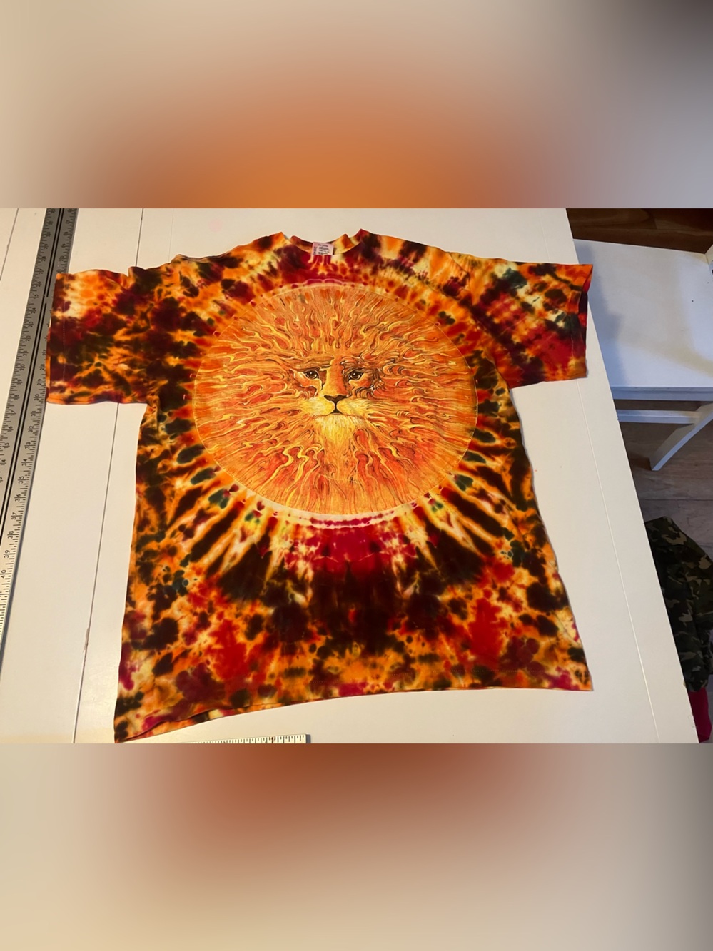 Delta Tie-Dye Lion Sun Graphic Tee - Orange Red Yellow